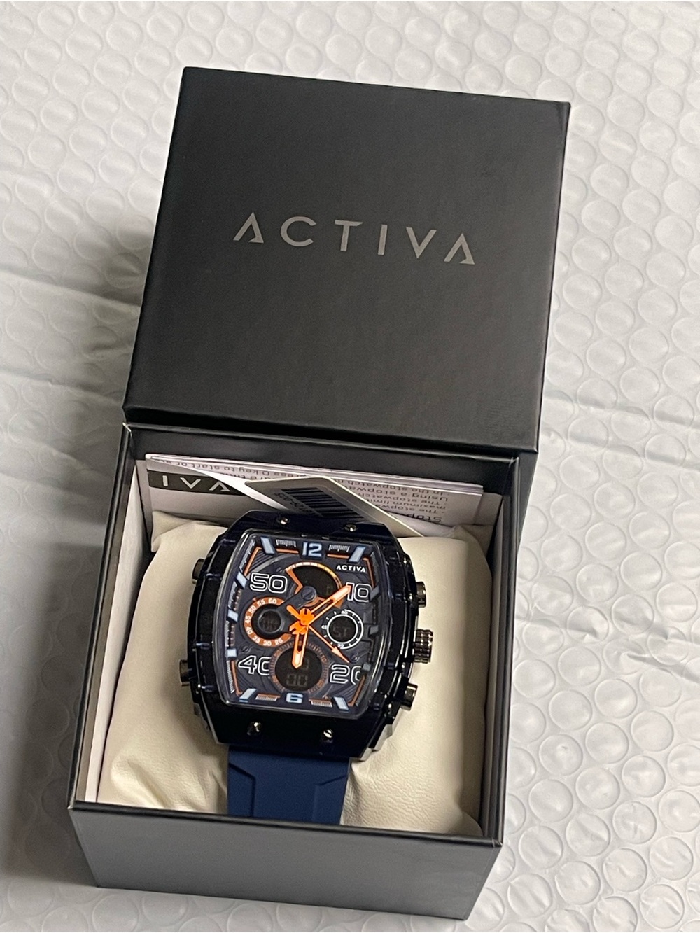 Activa X Invicta Digital Essentials Men's Watch - 45mm. Dark Blue & Orange NEW - Picture 12 of 12